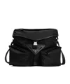 Prada Re-nylon And Leather Shoulder Bag In Black