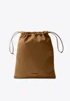 Prada Triangle Logo Travel Pouch Bag In Brown