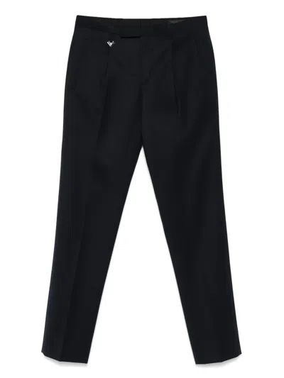 Prada Tapered Leg Wool Trousers Clothing In Black