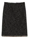 Prada Triangle-logo Tweed Skirt In Animal Print