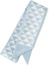 Prada Triangle Logo Silk Scarf In Blue