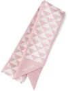 Prada Triangle Logo Silk Scarf In Pink