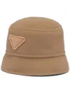 Prada Velour Cloth Bucket Hat In Neutrals