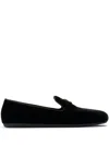 Prada Triangle-logo Velvet Loafers