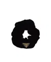 Prada Gathered Black Scrunchie With Triangular Logo Patch In Black