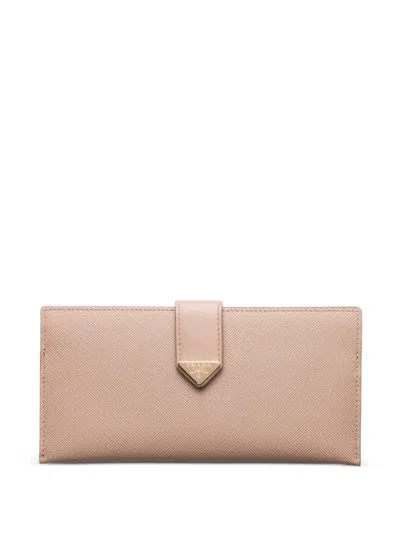 Prada Triangle-logo Wallet In Pink