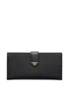 Prada Large Saffiano And Leather Wallet In Brown