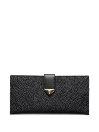 Prada Triangle-logo Wallet In Black
