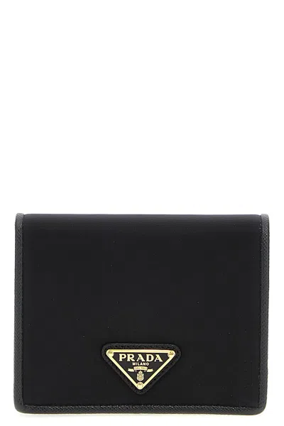 Prada Triangle Logo Wallet In Black