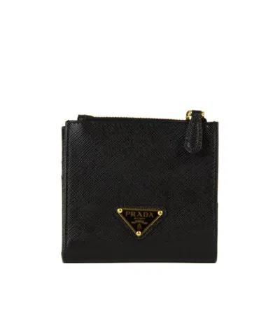 Prada Triangle-logo Wallet In Black
