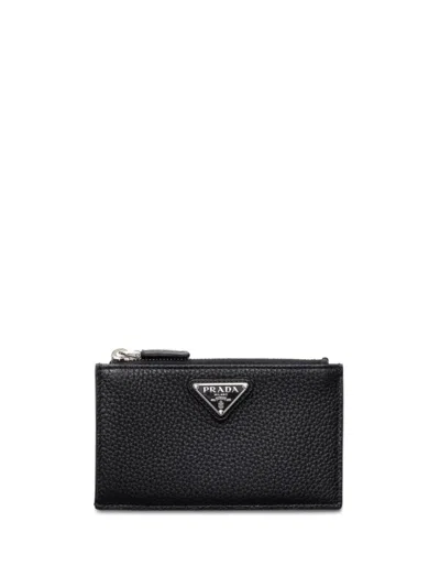 Prada Triangle-logo Wallet In Black