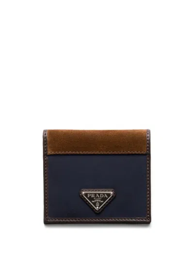 Prada Triangle-logo Wallet In Blue