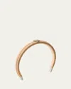 Prada Triangle Logo Wicker Headband In F0n86 Naturale Bianco
