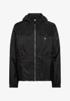 Prada Triangle Logo Windbreaker Jacket In Black