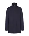 Prada Triangle-logo Wool-blend Jacket In Blue