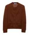 Prada Wool Cardigan In Brown