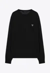 Prada Triangle Logo Wool Crewneck Sweater