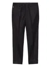 Prada Triangle-logo Wool Trousers In Black