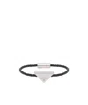 Prada Triangle-logo Woven Bracelet In White
