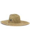 Prada Triangle-logo Woven-straw Hat In Nude