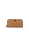 Prada Large Saffiano Leather Wallet In Brown
