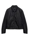 Prada Logo-plaque Zip-up Jacket In Black