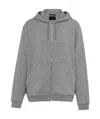 Prada Cashmere Blend Cardigan Hoodie In Grey