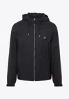 Prada Triangle Logo Zip-up Jacket In Black