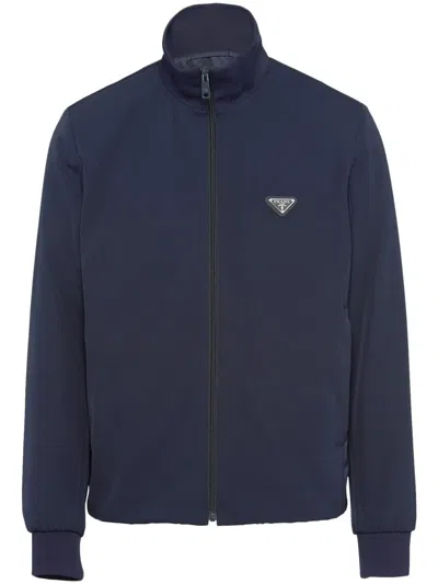 PRADA TRIANGLE-LOGO ZIP-UP JACKET
