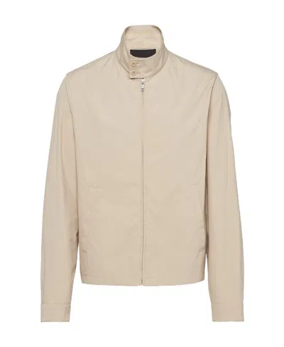 Prada Cotton-blend Bomber Jacket In Nude