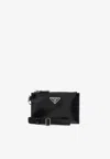 Prada Triangle Logo Zip Wallet In Black
