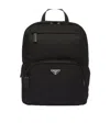Prada Nylon Backpack With Adjustable Shoulder Straps In Black