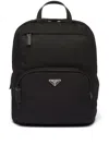Prada Nylon Backpack With Adjustable Shoulder Straps In Nero