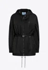 Prada Triangle Logo Zip-up Jacket In Black