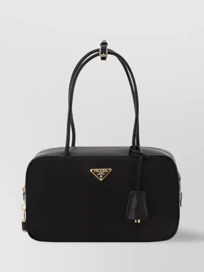 PRADA TRIANGLE LOGOED NYLON SHOULDER BAG