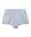 Prada Triangle-patch Jersey Mini Shorts In Interstellar Blue