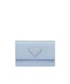Prada Triangle-plaque Cardholder In Blue