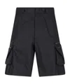 Prada Triangle-plaque Cargo Shorts In Black