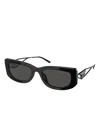 Prada Triangle-plaque Square-frame Sunglasses In Black