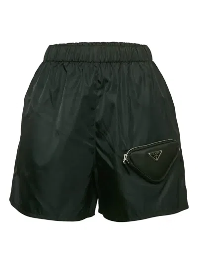 Pre-owned Prada Triangle-pocket Shorts In Black