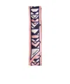 Prada Silk Triangle Print Skinny Scarf In Pink