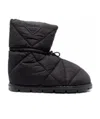 Prada Triangle-quilted Logo-patch Snow Boots In Black