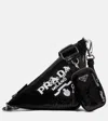 Prada Triangle Sequin Shoulder Bag In Nero+bianco