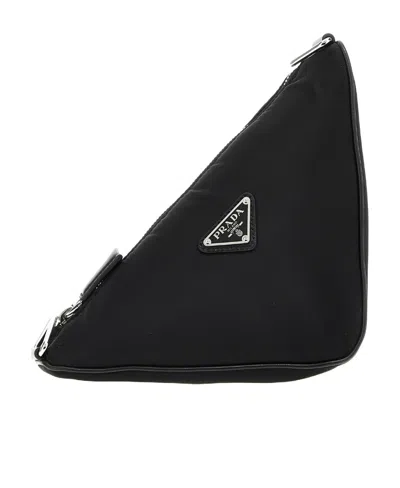 Prada Triangle Shoulder Bag In Black
