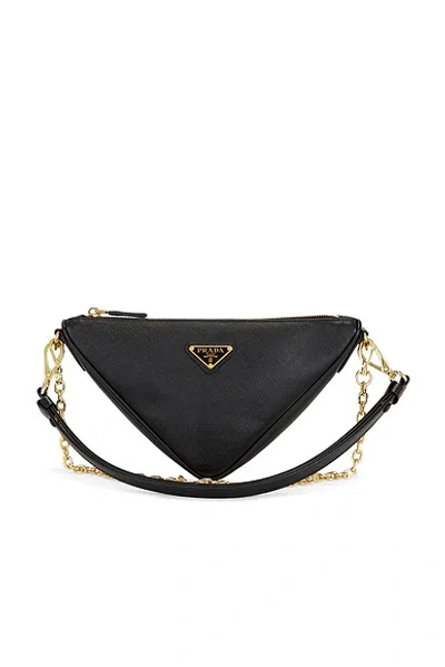Pre-owned Prada Triangle Shoulder Bag In Black