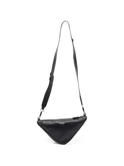 Pre-owned Prada Triangle Shoulder Bag In Black