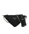 Prada Triangle Shoulder Bag In Black