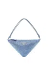 Prada Triangle Shoulder Bag In Blue