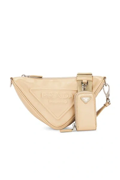 Pre-owned Prada Triangle Shoulder Bag In Brown