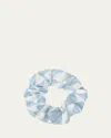 Prada Triangle Silk Scrunchie In F0x24 Cielo Bianco
